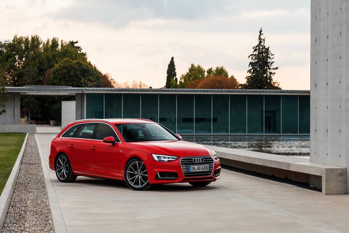 Red Audi A4 Avant quattro Estate Car