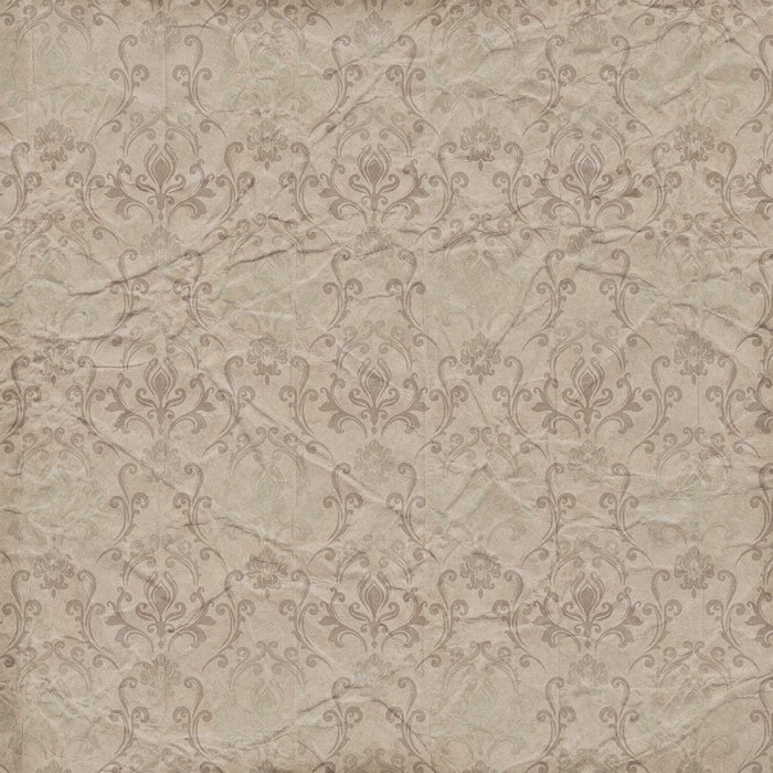 Vintage damask pattern on crumpled paper texture