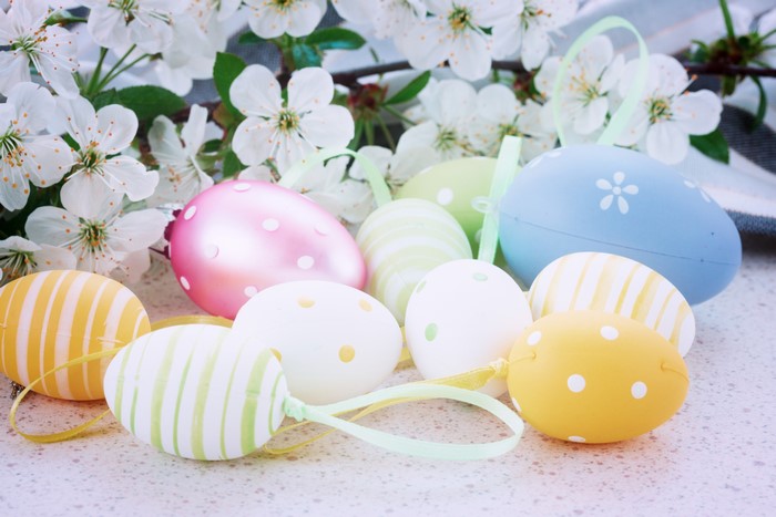 Easter Eggs with Cherry Blossoms