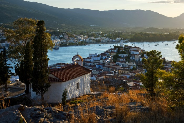 Poros, Greece: White Houses and Blue Water