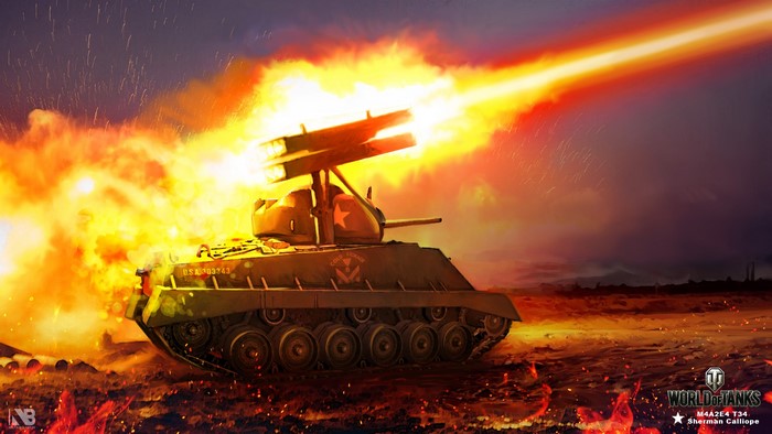 M4A2E4 T34 Sherman Calliope Rocket Launcher
