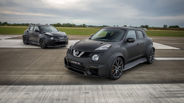 Two Nissan Juke-R Concept cars on a runway