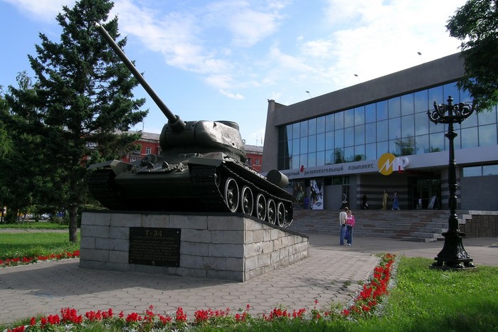 T-34 tank monument in Barnaul, Russia