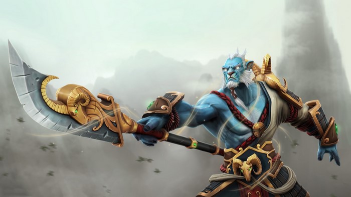 Phantom Lancer from DOTA 2 with a battle axe