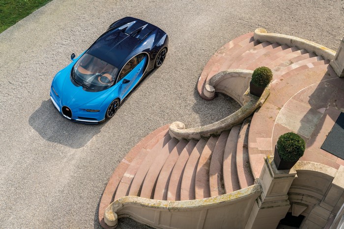 4K Bugatti Chiron Luxury Car from Above