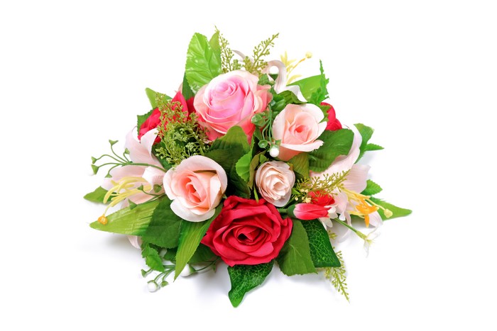 Bouquet of Roses with Green Leaves