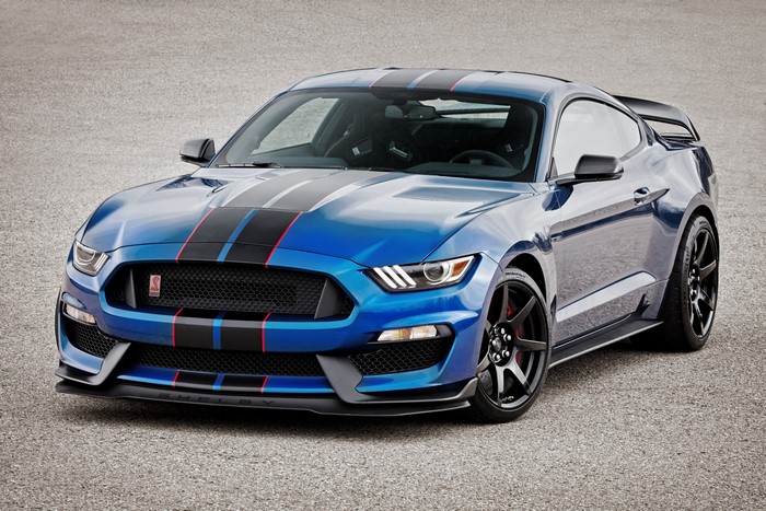 4K Shelby Mustang GT350R Ford Blue Stripes
