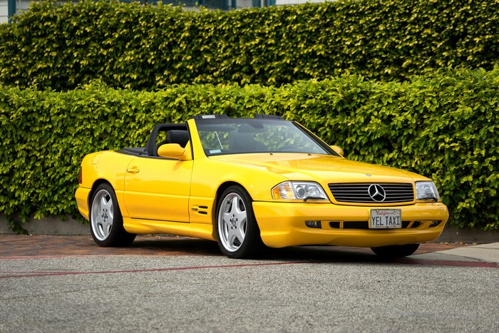 Yellow Mercedes-Benz SL 500 Convertible