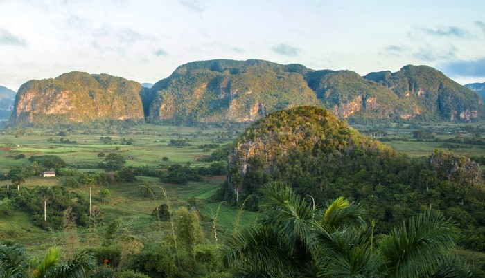 Vinales Valley with Mountains and Fields in Cuba