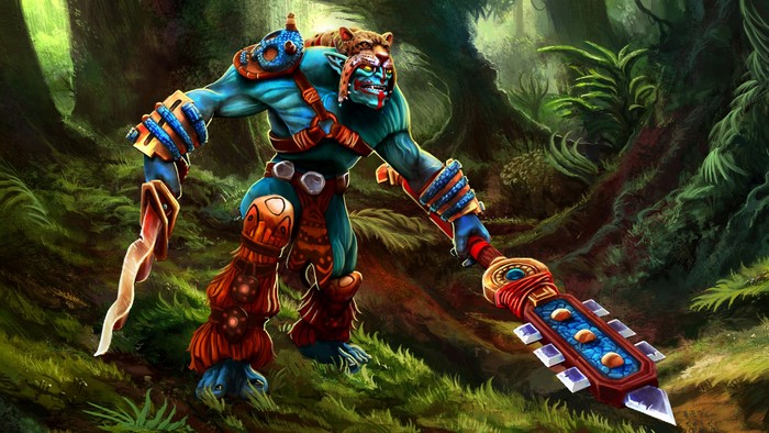 Huskar from DOTA 2 in a jungle