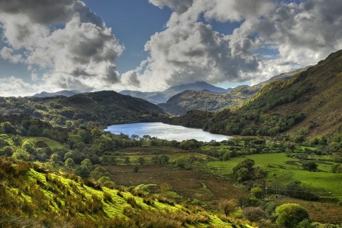 Nant Gwynant Lake and Mountains in Wales