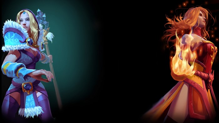Crystal Maiden and Lina from Dota 2