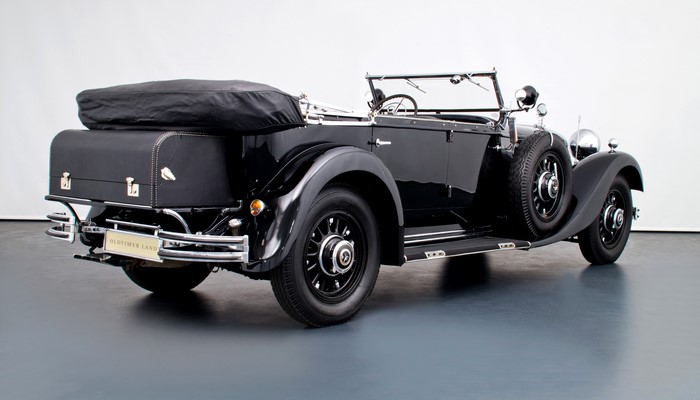 Black Mercedes-Benz convertible classic car