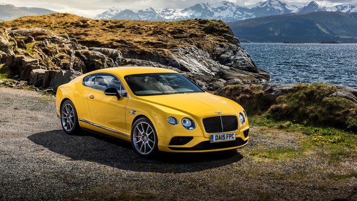 Yellow 2015 Bentley Continental GT V8 S