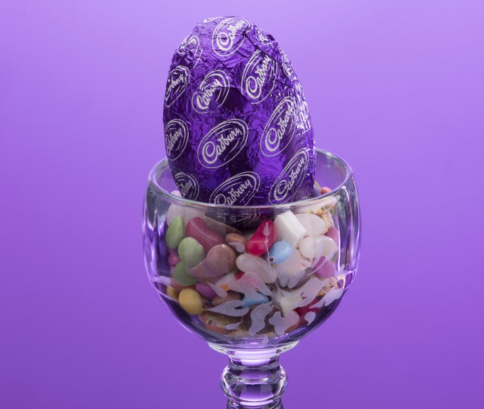 Cadbury Easter Egg in a Glass of Sweets