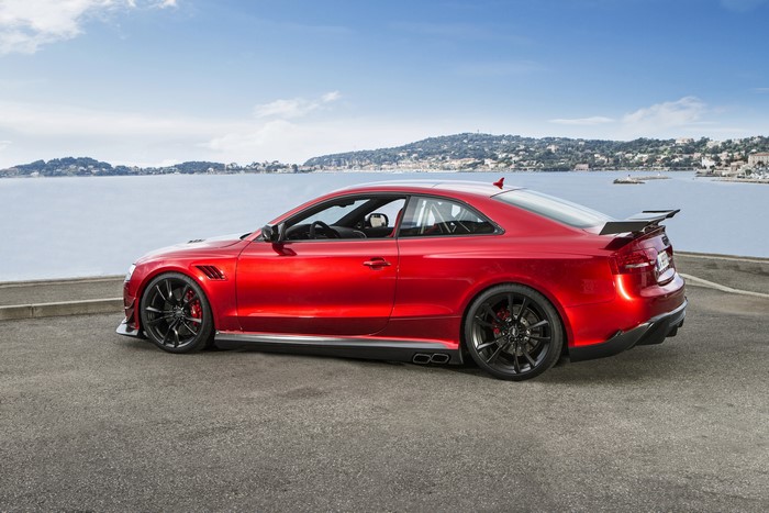 Red ABT RS 5 Coupe by the water