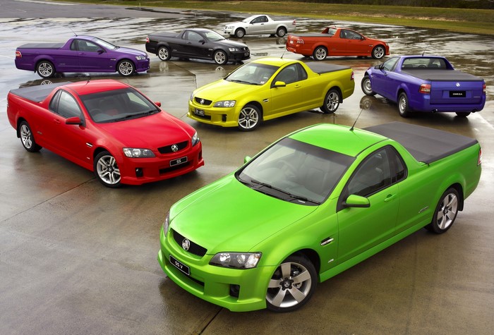 Holden Ute (VE) cars in various colors