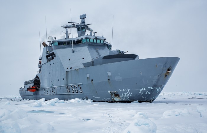 Norwegian Coast Guard ship KV Svalbard in ice