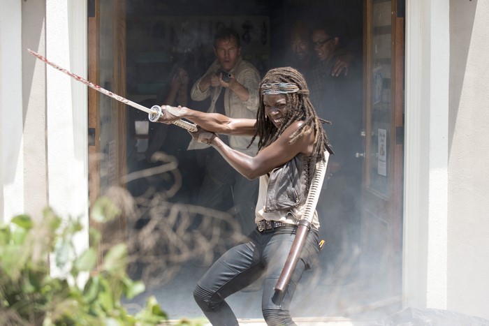 Michonne from The Walking Dead with a katana