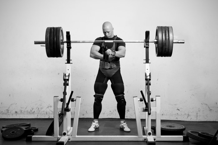 Man preparing for barbell squat