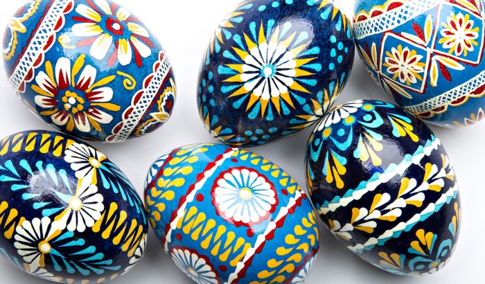 Easter Eggs with Traditional Folk Art Designs