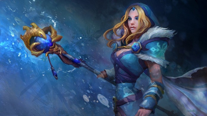 Crystal Maiden from DOTA 2 with a Mage Staff