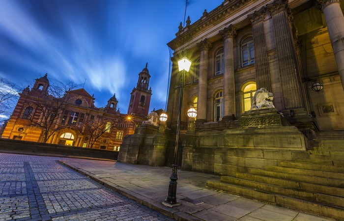 Leeds United Kingdom Night Street Lights