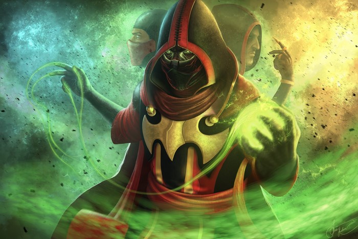 Ermac from Mortal Kombat casting magic