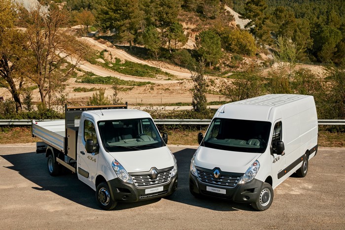 Two white Renault Master vans