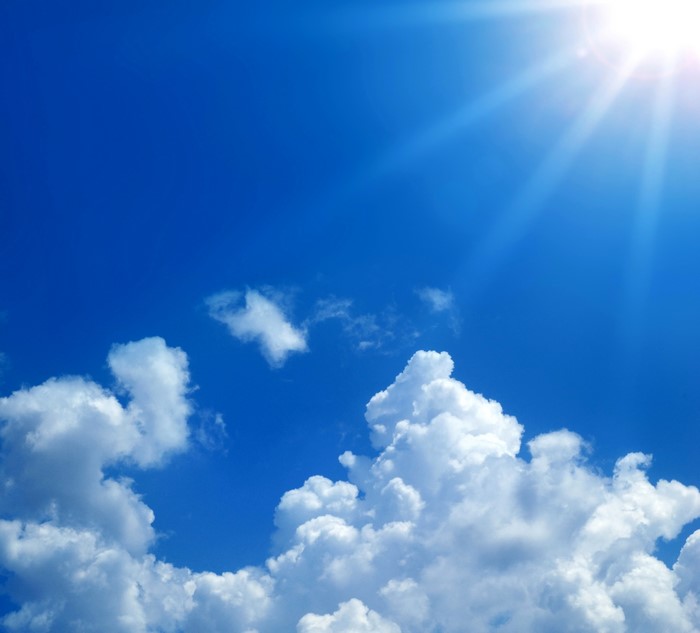 4K Sky with Clouds and Sun Rays