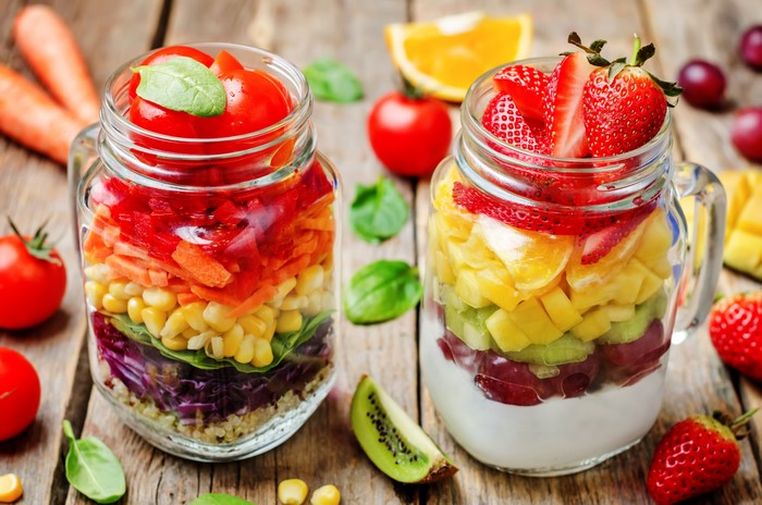 Rainbow Salad and Fruit Jars