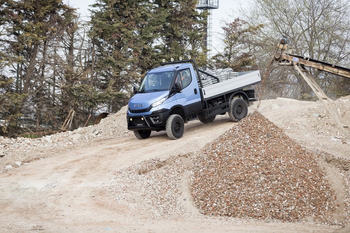 IVECO Daily 70 Chassis Cab truck on gravel terrain