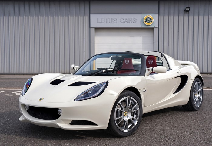 White Lotus Elise S convertible sports car