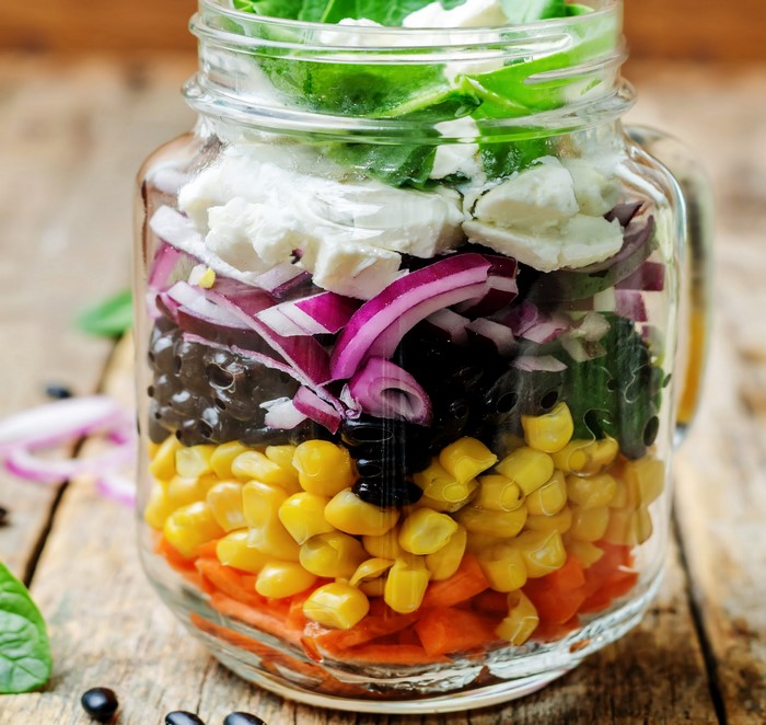 Layered Salad in a Mason Jar