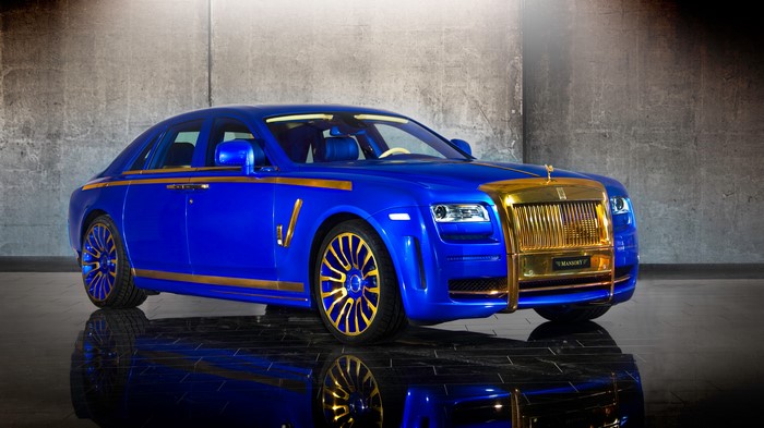 4K Blue and Gold Mansory Rolls-Royce Ghost