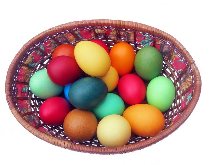 Easter eggs in a basket