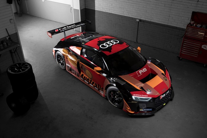 2015 Audi R8 LMS race car in garage