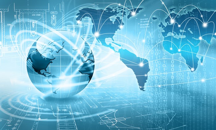 Digital Globe with Network Connections and Binary Code