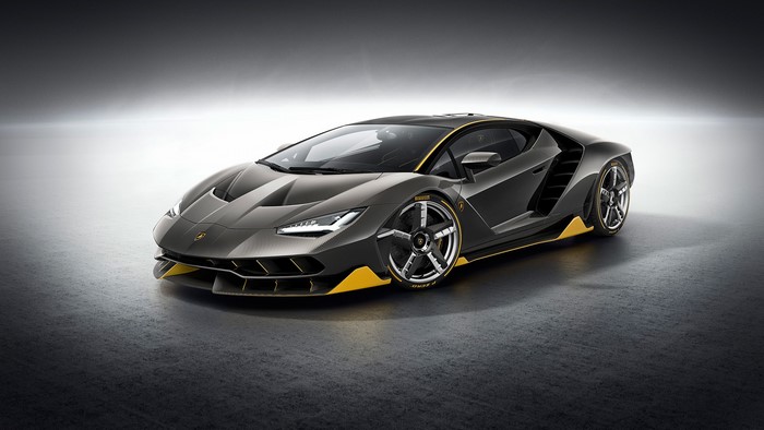 Grey Lamborghini Centenario with Yellow Accents