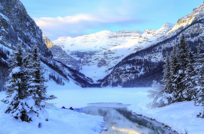 Lake Louise in Banff National Park, Canada during winter