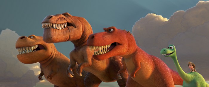 The Good Dinosaur: Three Tyrannosaurus Rex and Arlo