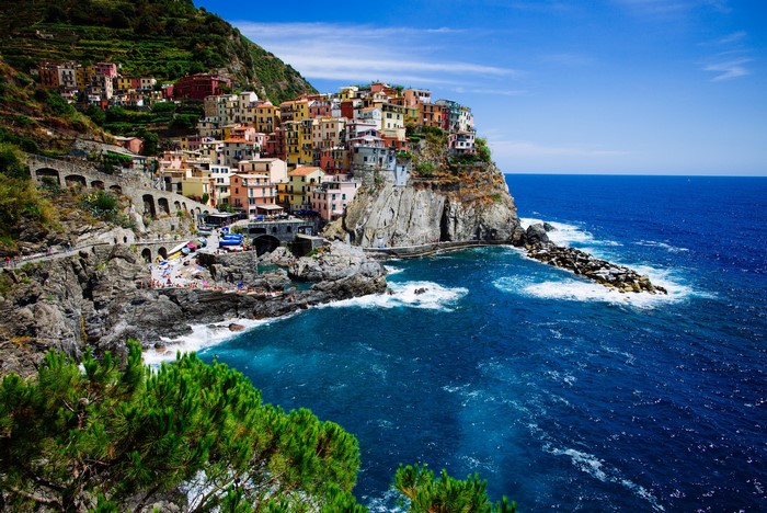 Manarola village on the coast of Cinque Terre, Italy