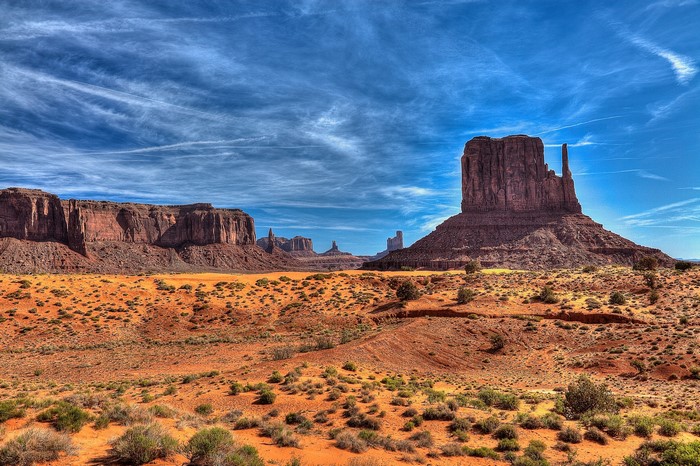 Monument Valley Utah USA desert landscape with mesas