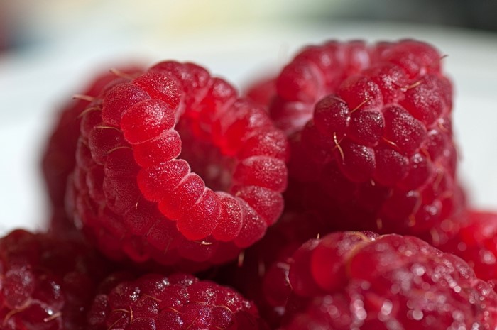 Close-up of fresh raspberries