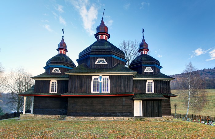 Greek Catholic wooden church in Nizny Komarnik, Slovakia