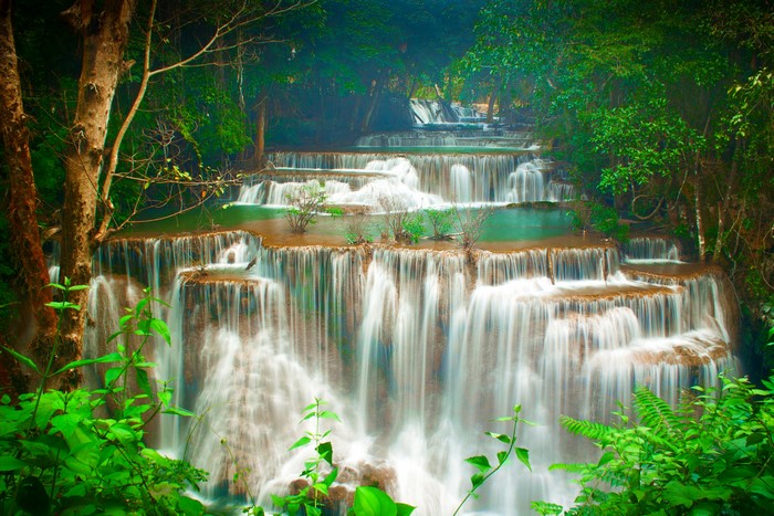Huay Maekamin Waterfall in Kanchanaburi, Thailand