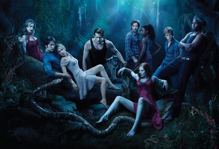 True Blood cast in a forest setting