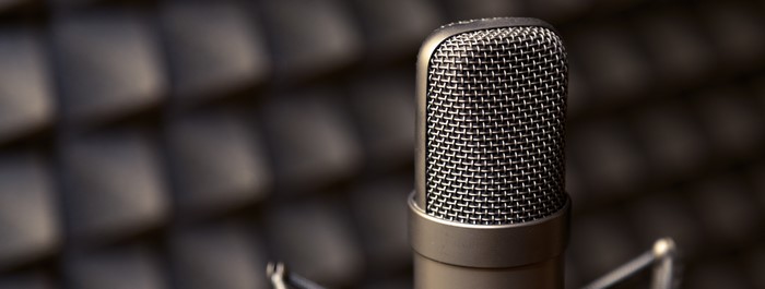 Closeup of a studio microphone