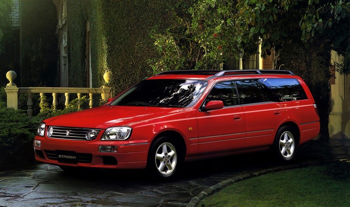 Red 1996-2001 Nissan Stagea (C34) Wagon