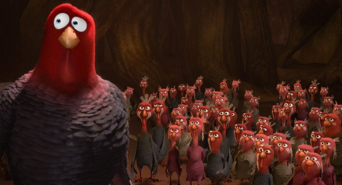 Reggie and turkeys from Free Birds